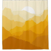 Gele en oranje bergzonsopgang douchegordijn (Voorkant)
