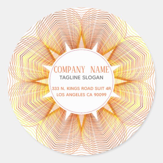 Gele en Oranje bloem Ronde Sticker (Voorkant)