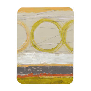 Gele en Oranje cirkels op Multicolored achtergrond Magneet