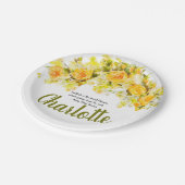 Gele en Oranje Floral Spray Papieren Bordje (Gekanteld)