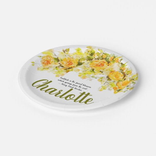 Gele en Oranje Floral Spray Papieren Bordje (Gekanteld)