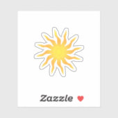 Gele en Oranje Funky Flaming Sun Sticker (Vel)