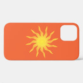 Gele en oranje funky vlammende zon Case-Mate iPhone case (Achterkant (horizontaal))