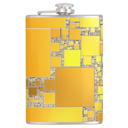 Gele en Oranje kolf Heupfles (Voorkant)