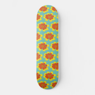 Gele en oranje koreopsis bloem persoonlijk skateboard