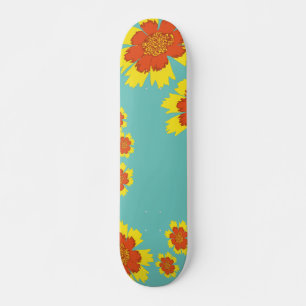 Gele en oranje koreopsis bloemen persoonlijk skateboard