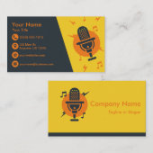 Gele en Oranje microfoon Visitekaartje (Voorkant / Achterkant)