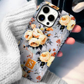 Gele en oranje monogram bloemmotief Case-Mate iPhone case