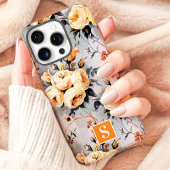 Gele en oranje monogram bloemmotief Case-Mate iPhone case