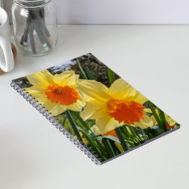 Gele en oranje narcissen bloemen notitieboek