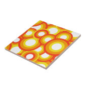 Gele en oranje psychedelische cirkels tegeltje (Zijkant)