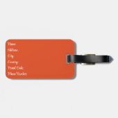 Gele en oranje retro stijl golven bagagelabel (Achterkant horizontaal)