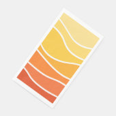 Gele en oranje retro stijl golven servet (Hoek)