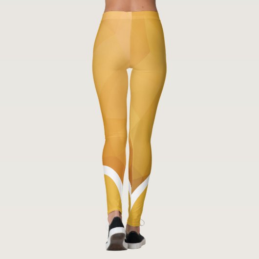 Gele en oranje schaduwen met een moderne naam leggings (Achterkant)