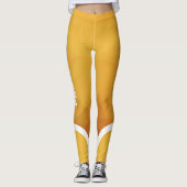 Gele en oranje schaduwen met een moderne naam leggings (Voorkant)