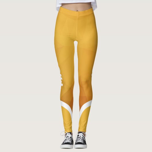 Gele en oranje schaduwen met een moderne naam leggings (Voorkant)