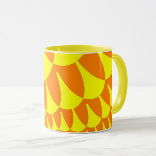 Gele en oranje schalen mok (Voorkant rechts)