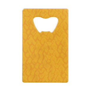 Gele en Oranje slangenhuid Creditkaart Flessenopener