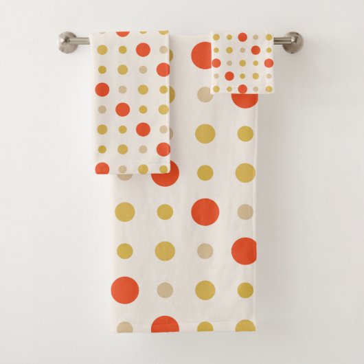 Gele en oranje Stippen Bad Handdoek (Insitu)