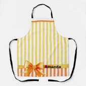 Gele en oranje streep, gepersonaliseerd lint schort (Voorkant)