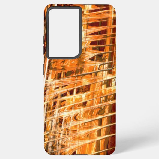 Gele en Oranje verbranding Samsung Galaxy Hoesje (Achterkant)