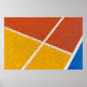 Gele en oranje vloerbedekking poster