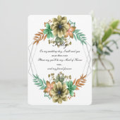 Gele en Oranje Waterverf Floral Maid of Honor Kaart (Staand voorkant)