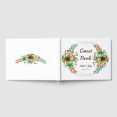Gele en Oranje Waterverf Floral Wedding Gastenboek (Volledig)