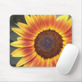 Gele en oranje zonnebloem muismat (Met muis)