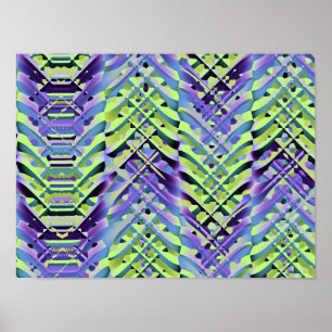 Gele en paarse abstracte textuur poster