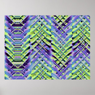 Gele en Paarse Abstracte textuur Poster