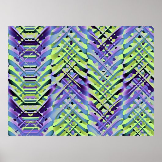 Gele en Paarse Abstracte textuur Poster (Voorkant)