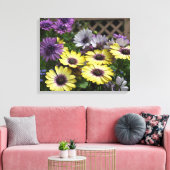 Gele en Paarse Afrikaanse Daisies Canvas Afdruk (Insitu (Woonkamer))