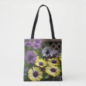 Gele en Paarse Afrikaanse Daisies Tote Bag (Voorkant)