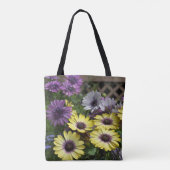 Gele en Paarse Afrikaanse Daisies Tote Bag (Achterkant)