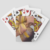 Gele en paarse baardiris bloem pokerkaarten (Achterkant)