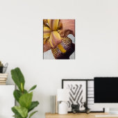 Gele en paarse baardiris bloem poster (Thuiskantoor)