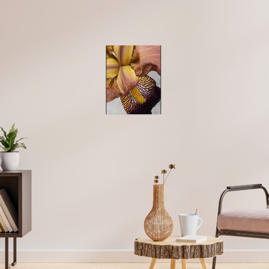 Gele en paarse baardiris bloem poster (Woonkamer 3)