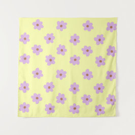 Gele en Paarse bloem Boho stijl Wandkleed