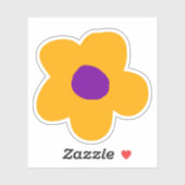 Gele en Paarse bloem Sticker (Vel)