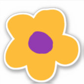Gele en Paarse bloem Sticker (Voorkant)