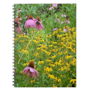 Gele en Paarse Bloemen in de Tuin Notitieboek