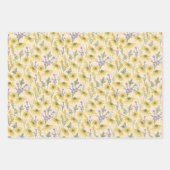 Gele en paarse bloemen Moederdag Inpakpapier Vel (Voorkant)