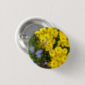 Gele en Paarse Daisies Button (Voorkant /achterkant)