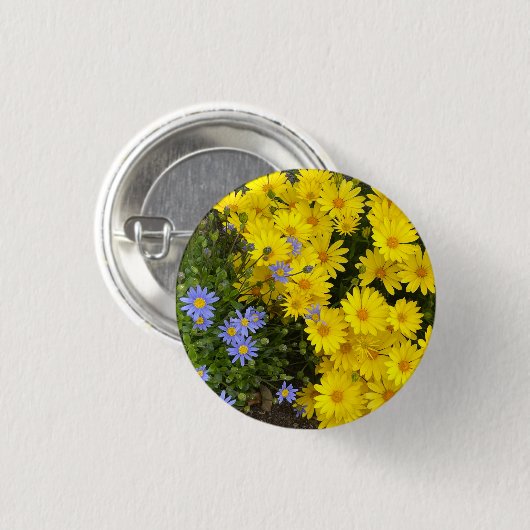 Gele en Paarse Daisies Button (Voorkant /achterkant)