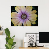 Gele en Paarse Daisy Flower Poster (Thuiskantoor)
