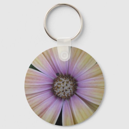 Gele en Paarse Daisy Flower Sleutelhanger (Voorkant)