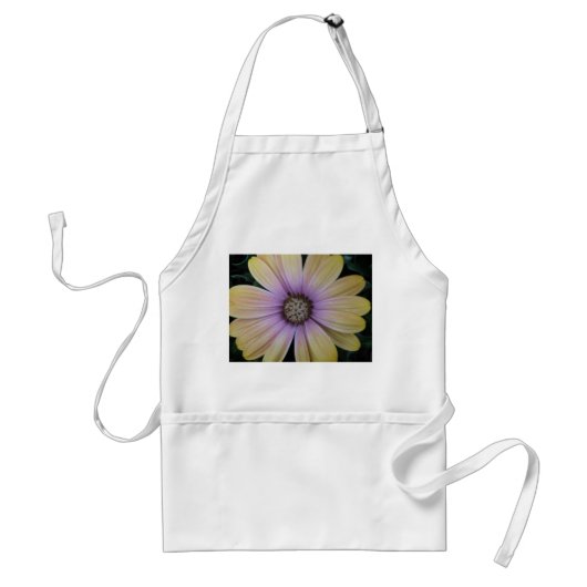 Gele en Paarse Daisy Flower Standaard Schort (Voorkant)