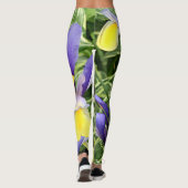 Gele en paarse irissen leggings (Achterkant)