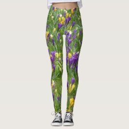 Gele en Paarse kruisingen Leggings